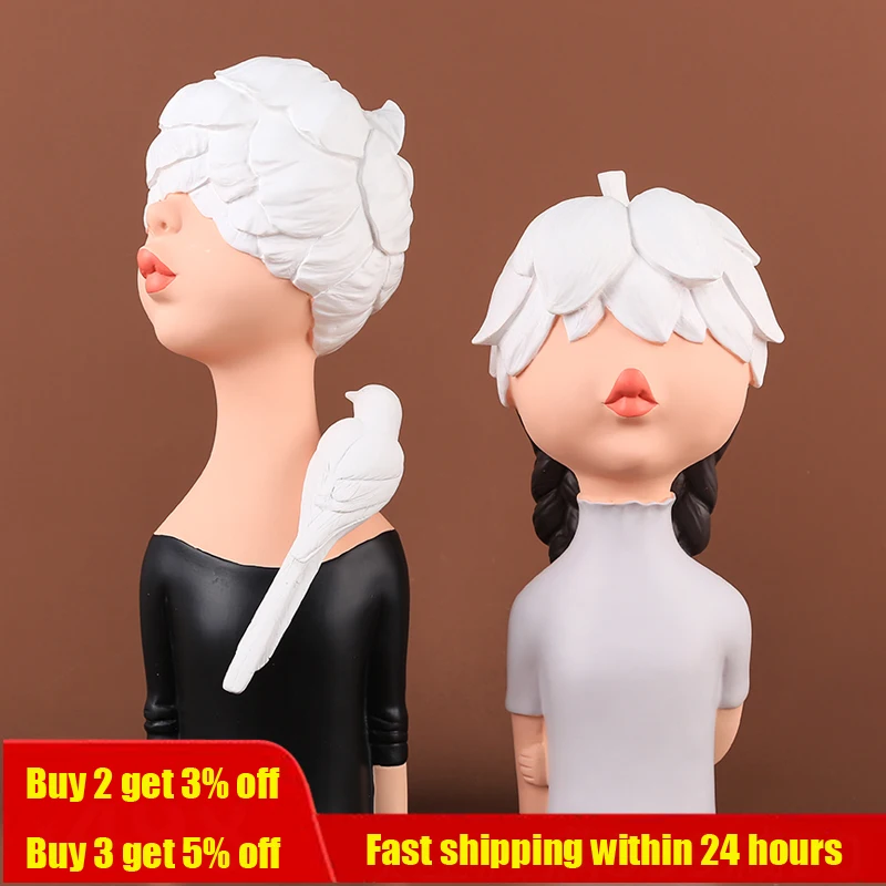 

Декор для дома в скандинавском стиле, украшения для девушек, статуи для украшения, медитация, смола, простые линии, ангел, подарок на день рож...