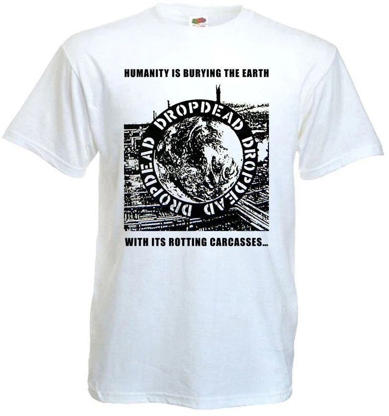 Футболка с надписью Dropdead v5 белая футболка в стиле hardcore punk grindcore всех размеров S-3XL