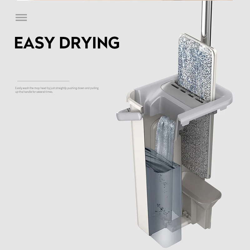 Вращающаяся чудо Швабра из микрофибры Squeeze плоский моп 360 ° вращающиаяся швабра