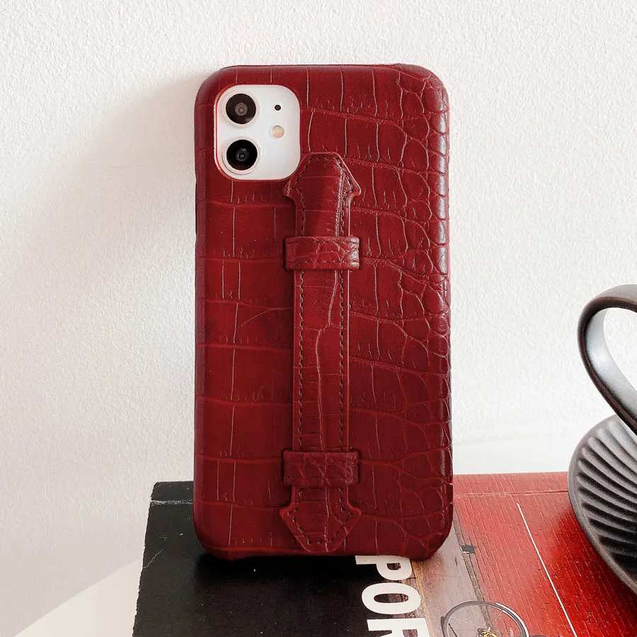 Red Роскошный чехол для телефона из искусственной кожи с подставкой для iPhone 11 Pro Xs Max X с узором «крокодиловая Змея», жесткая задняя крышка для iPhone 6, 6s, 7, 8 Plus, Xr - Цвет: Red
