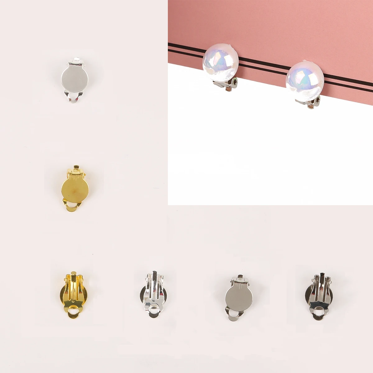 Медные железные серьги крючок-карабин золотой родиевый серебряный цвет для