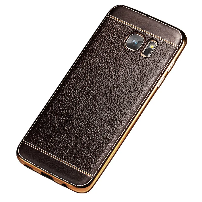 Luxury Litchi Business Leather Pattern Phone Case For Samsung Galaxy S7 S6 Edge G9300 Ultra Thin Soft Silicone Cases Retro Cover |