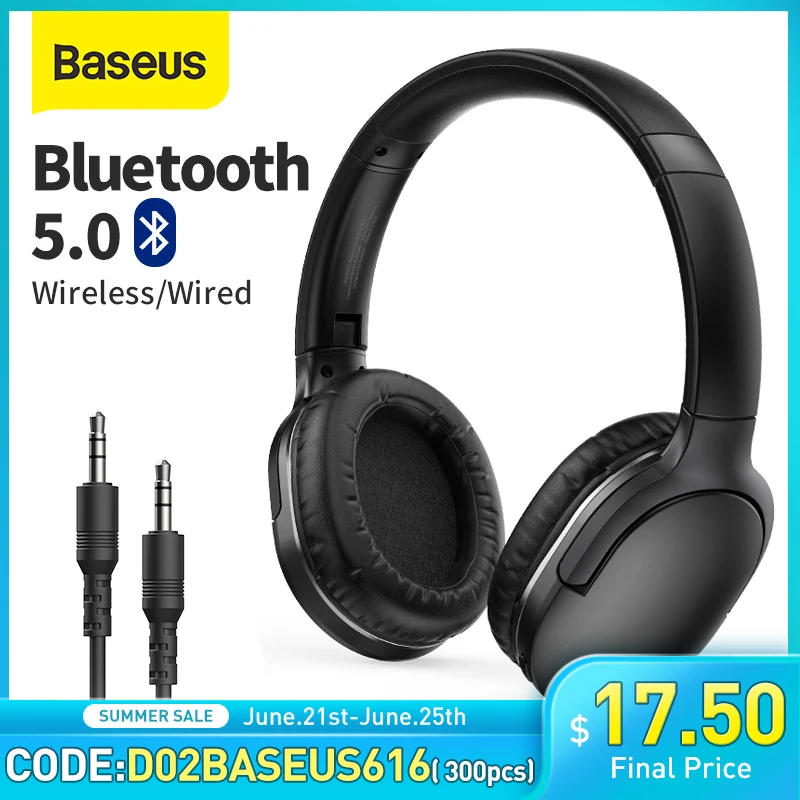  Baseus D02 Pro Wireless Headphones Bluetooth 5.0 Headset Earphone Foldable Sport Headphone Gaming Phone Fone Bluetooth Earbuds 