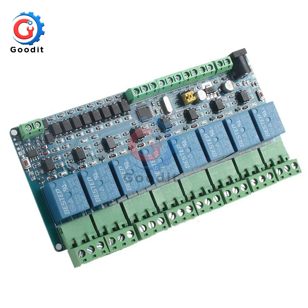 1 шт. с протоколом Modbus rtu ptz камеры 8 канальный релейный модуль 485 ttl Связь Вход