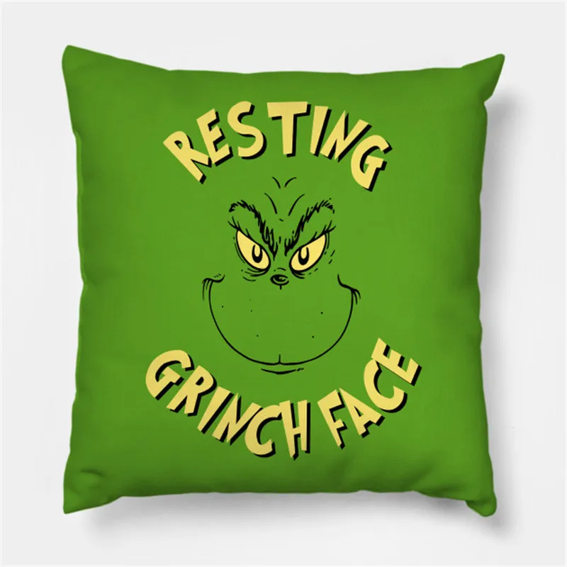 

Resting Face Printed Christmas Pillowcase 2021 Decor for Home Merry Christmas Ornament Navidad Xmas Gifts
