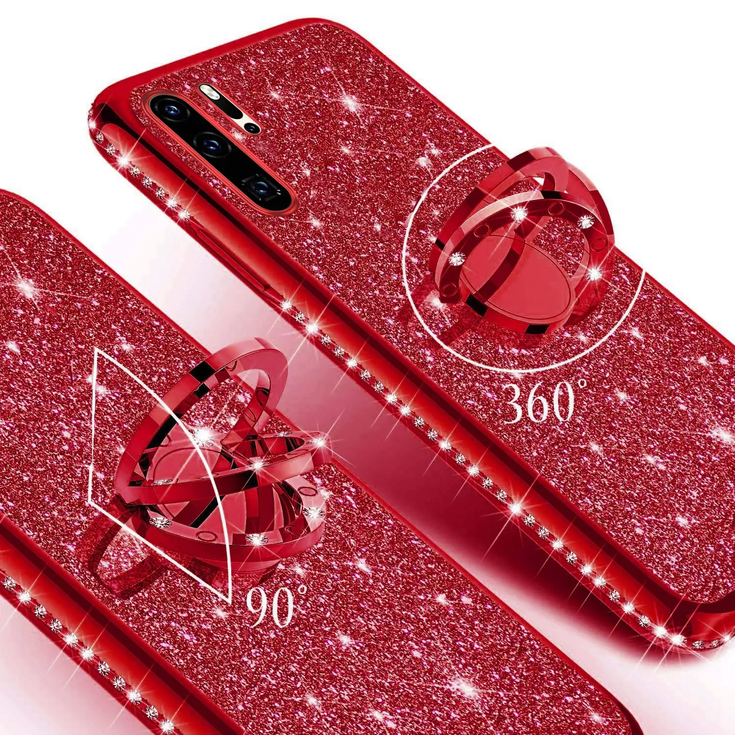 Стразы чехол с кольцом для пальца для HUAWEI Nova 3 3i Honor 7A 7C 7X 8A 8C 8S 8X20 10 Y5 Y6 Y9 бриллиантовый блеск мягкий чехол