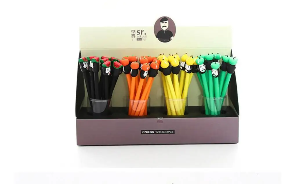 Корейская канцелярская черная ручка в виде фруктов элегантная нейтральная