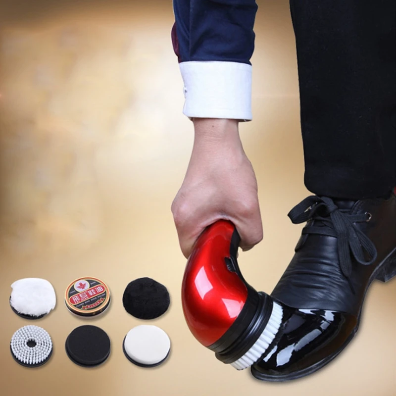 

SKYMEN Portable Handheld Automatic Electric Shoe Brush Shine Polisher 2 Ways Power Supply