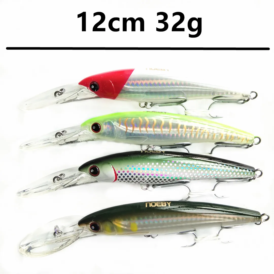 2489 9046-12cm Noeby 4 шт. 12 см/32 г 14 см/52 г 16 см/73 г Длинные литья жесткая приманка для рыбалки воблеры и крутящиеся приманки бас Щука Профессиональный гольян - Цвет: 2489 9046-12cm