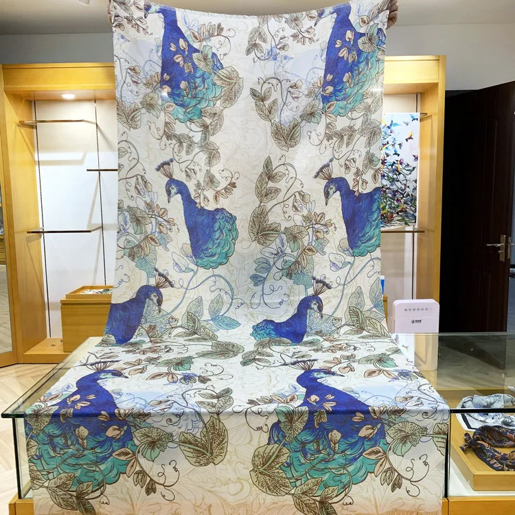 Цифровая печать шерстяные шарфы женский зимний шарф Длинный Серебряная линия