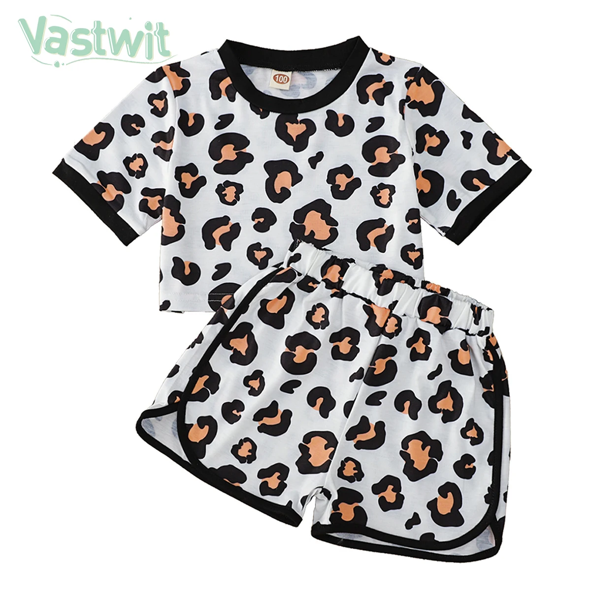 

Summer Toddler Infant Baby Girl Clothes Sets Cotton Casual Leopard Tops+Leopard Shorts Suit Cute Baby Children Clothing for Kids