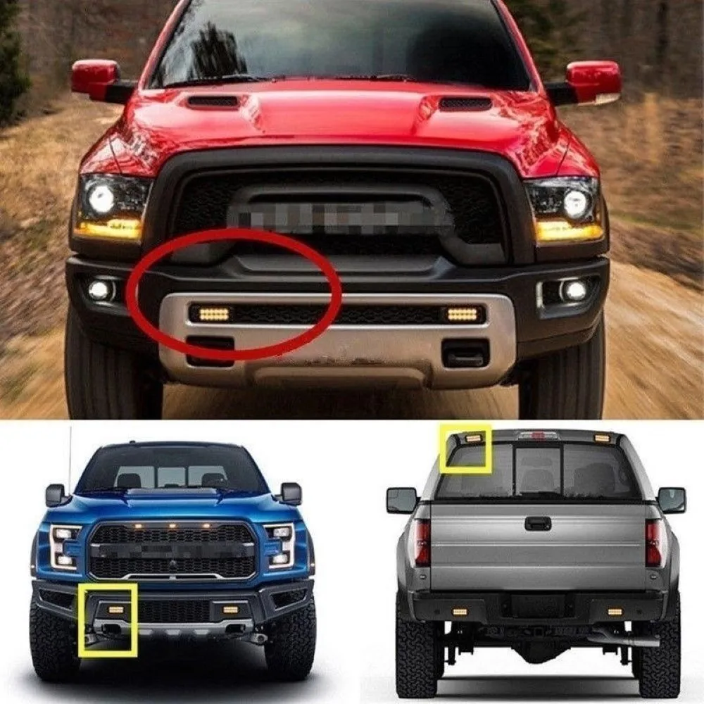 

6 LED Light Bar Offroad Car Flash Emergency Warning Strobe Flash Amber Tail Waterproof Light Strip for Truck Off-Road Vehicles
