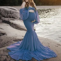 tulle maternity dress robe sexy shoulderless summer long maternity dresses for photo shoot clothing for pregnancy women vestidos