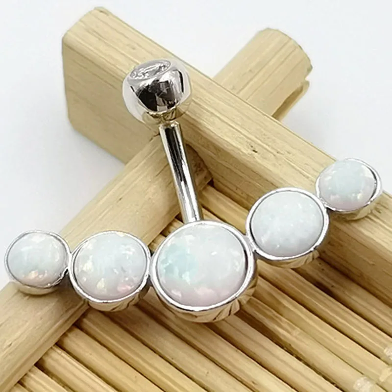 Женское кольцо для пупка с опалом серебро 925 пробы модное пляжное Ювелирное