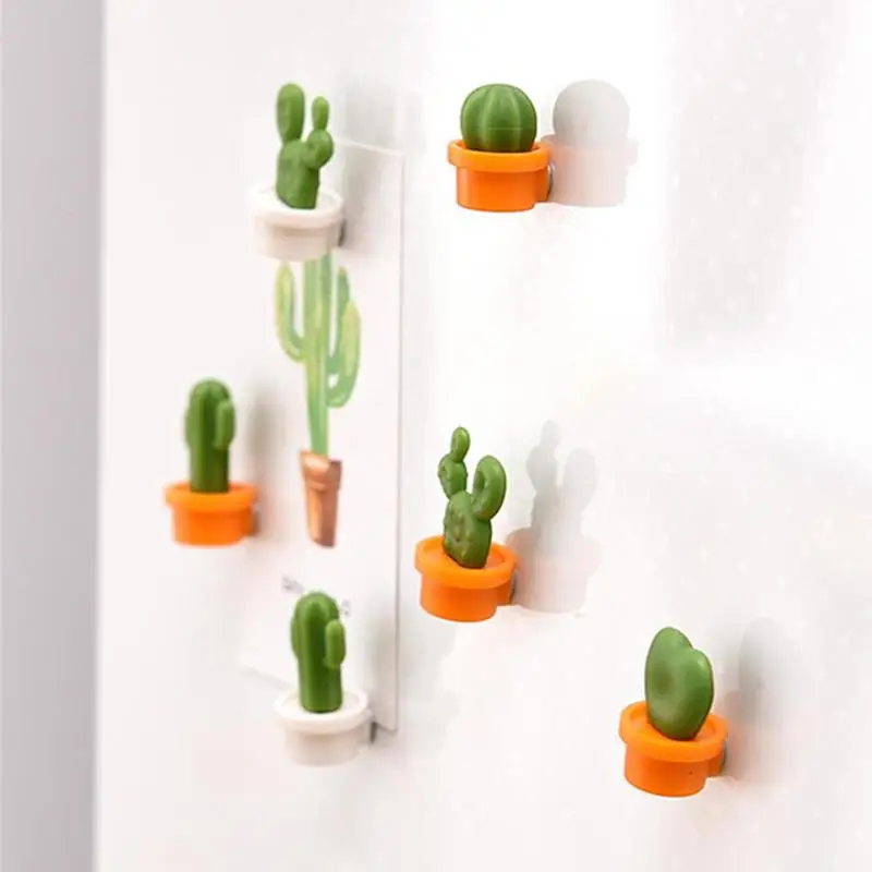6pcs Home Decoration Magnetic Refrigerator Paste Sticky Notes Cactus Fridge Magnet Collection Message Post | Дом и сад