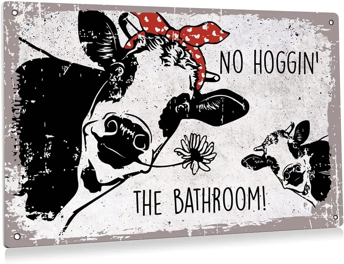 

Funny cow metal tin sign wall decoration vintage bathroom tin sign toilet toilet restroom decoration