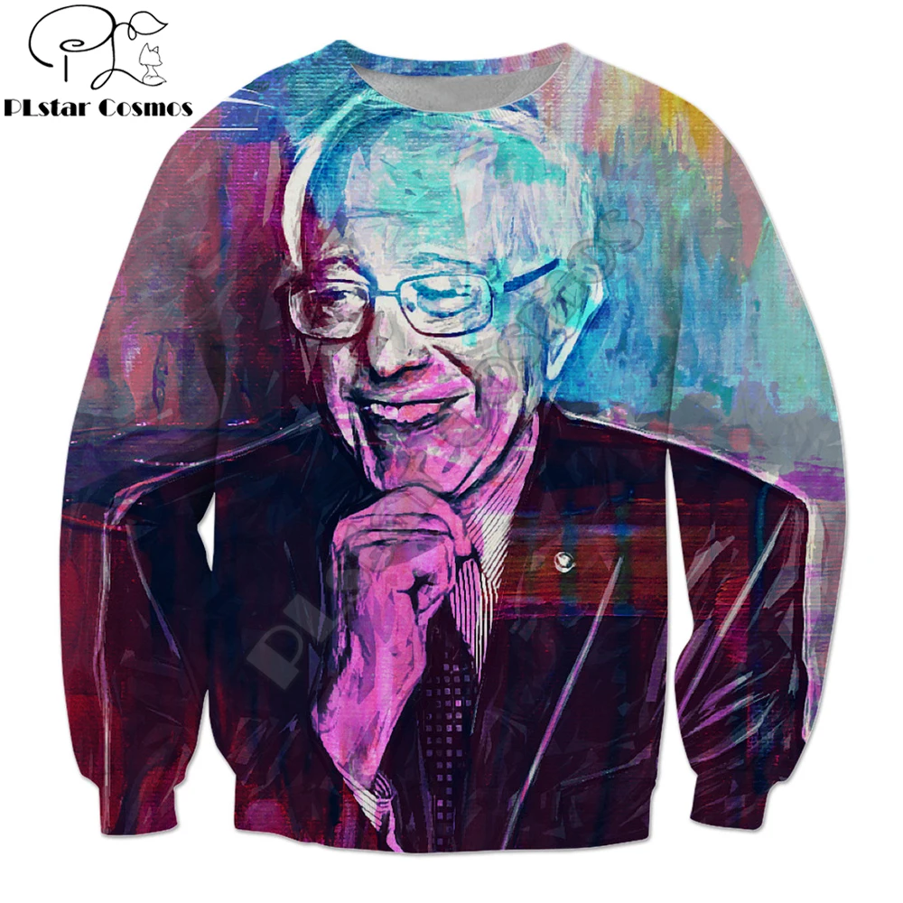 2019 модная мужская толстовка с круглым вырезом Bernie Sanders художественный принт 3d