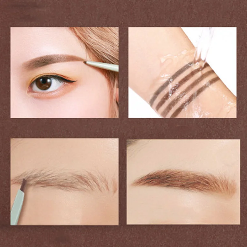 Двойной карандаш для бровей водостойкий стойкий не выцветает кисть косметика