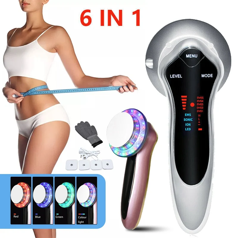 6 in 1 Ultrasonic Cavitation Slimming Machine Body Massager Fat Burner Weight Loss Cavitation Anti Cellulite Infrared Device