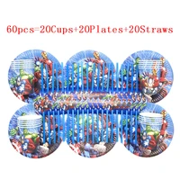 marvel theme children birthday party decoration supplies disposable cup plates tableware baby event partys supply christmas gift