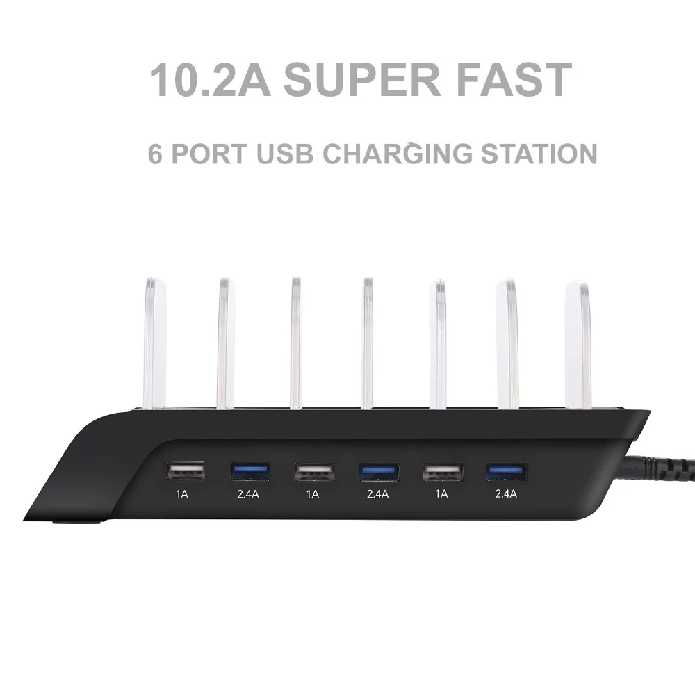 Многопортовое быстрое зарядное устройство USB для телефона 4/6 портов док-станция Подставка держатель для всех телефонов/столов/смарт-часов/power Bank