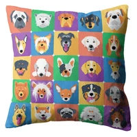 throw pillow case background dogs icon flat decorative pillow case home decor square 20x20 inch