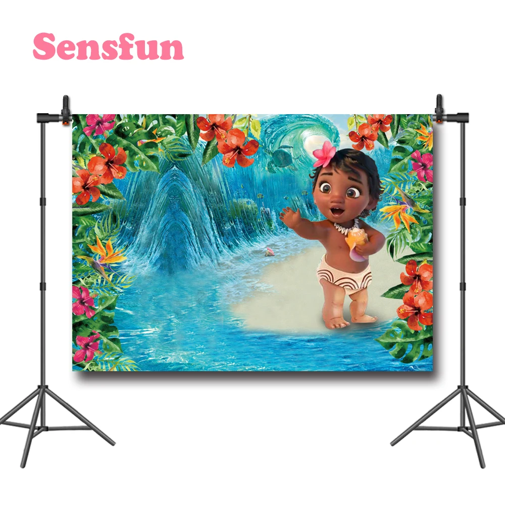 Sensfun Моана цветы для детей день рождения фотографии фоны детский душ тканевый фон