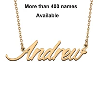 cursive initial letters name necklace for andrew birthday party christmas new year graduation wedding valentine day gift