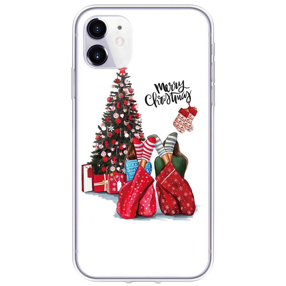 0c2nvsds Merry Christmas Черный Коричневый чехол для девочки супер мама для TPU iPhone 11 Pro Max XR XS X XS Max 6 5se 7 8 Plus чехол новогодний чехол - Цвет: 0c2nvsds