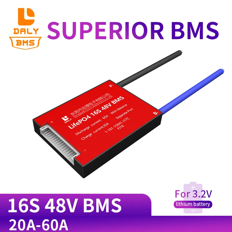 3 2 V Life Po4 16S 48V 20A 30A 40A 60A18650 PCM плата защиты батареи BMS со сбалансированным литиевым