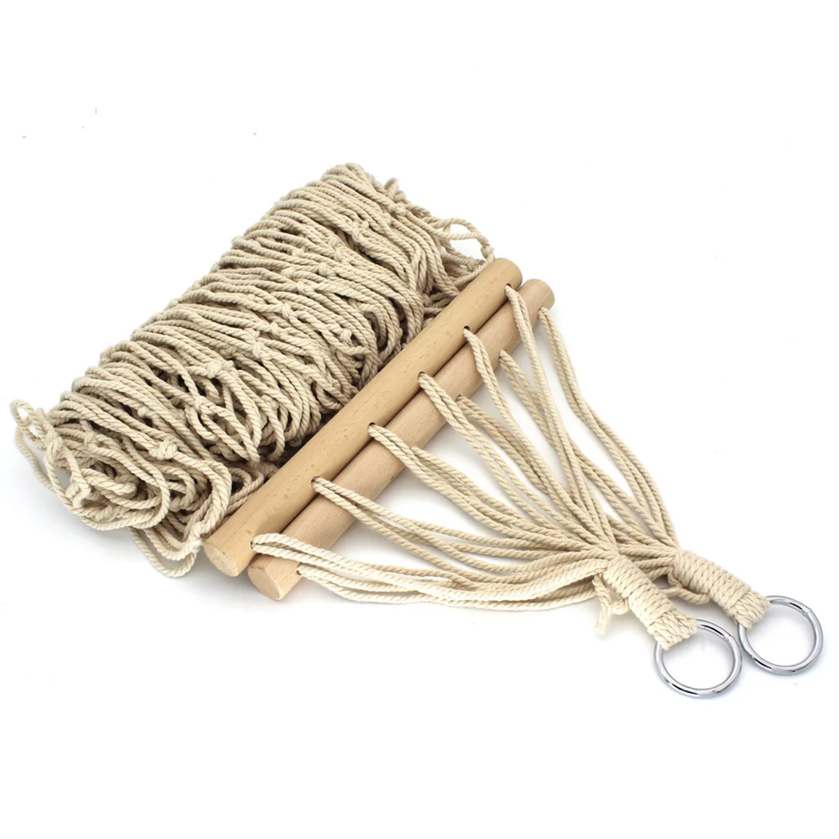 

Outdoor Indoor Hammock Traditional Cotton Rope Hammock with Storage Bag can hold weight up to 220 lbs for backyard camping