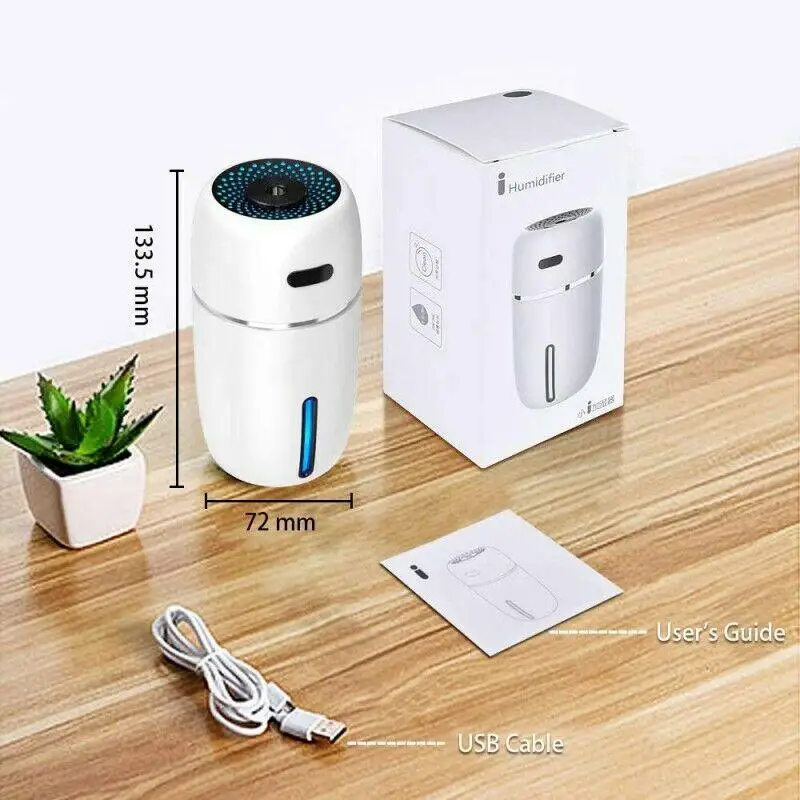 

200ml USB Mini Air Humidifier Car Aroma Essential Oil Diffuser Home Car USB Fogger Mist Maker with LED Night Lamp Accessories