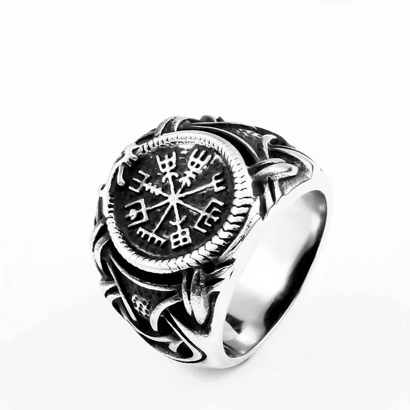 

316L Stainless steel viking men ring Dragon Animal nose Pagan Odin Amulet Vegvisir scandinavian fashion jewelry for men couple