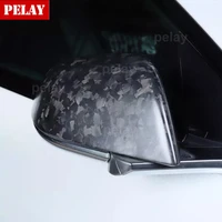 for tesla model 3 car back side wing rearview mirror cover caps shell trim 2017 2018 2019 2020 forged pattern carbon fiber