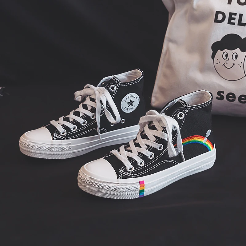 Лидер продаж женская парусиновая обувь Модные Повседневные Дышащие Высокие