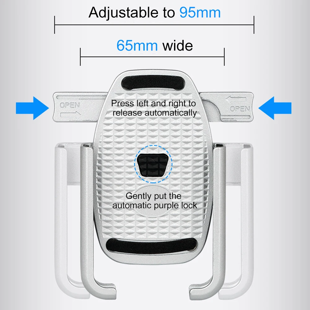 

Bike Phone Holder Aluminum Motorcycle Bicycle Cell Stand Mount 360 Rotating Adjustable MTB Holder for 4.7-6.5 in Phone