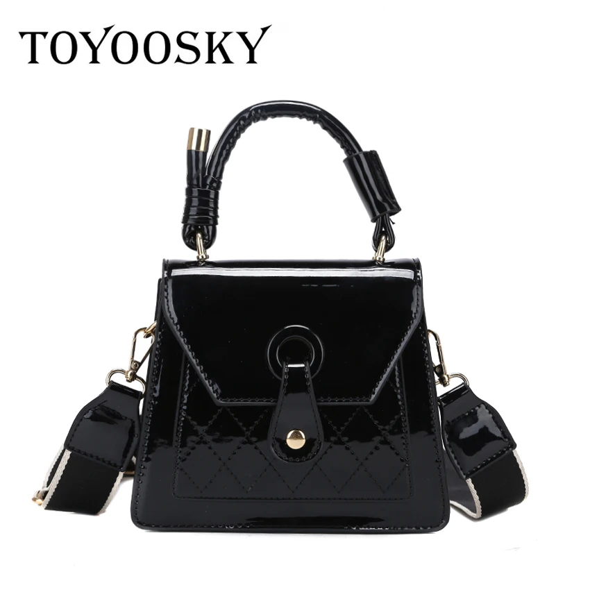 TOYOOSKY однотонные женские модные сумки из лакированной кожи Женские Простые