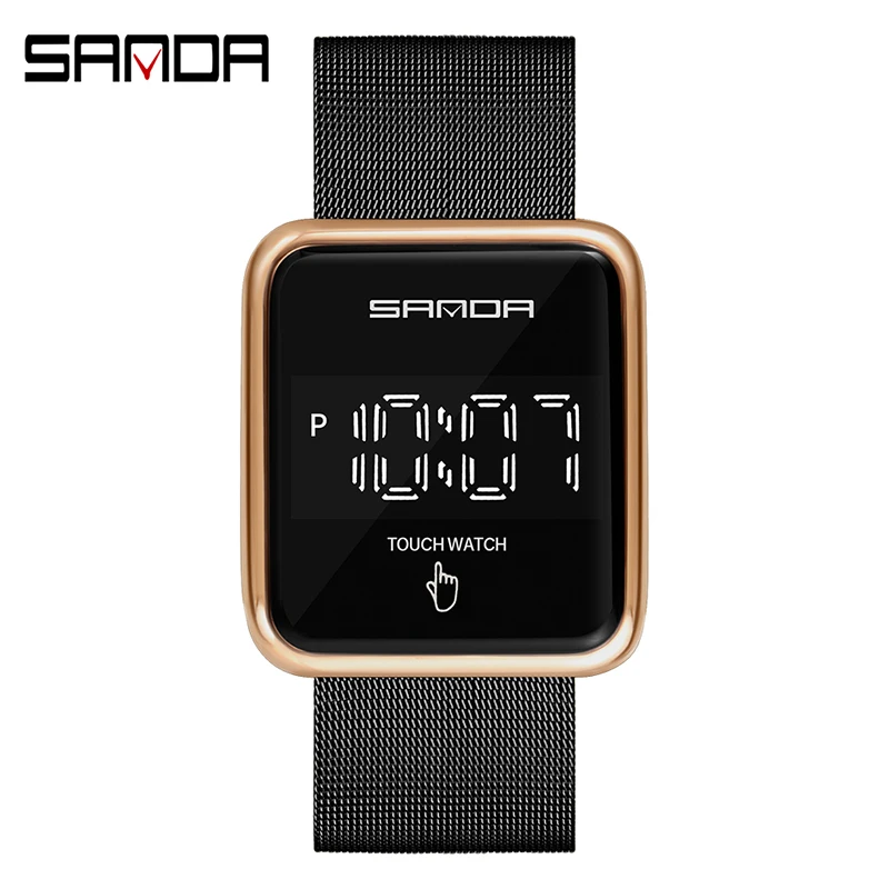 Часы наручные SANDA мужские с сенсорным дисплеем модные цифровые