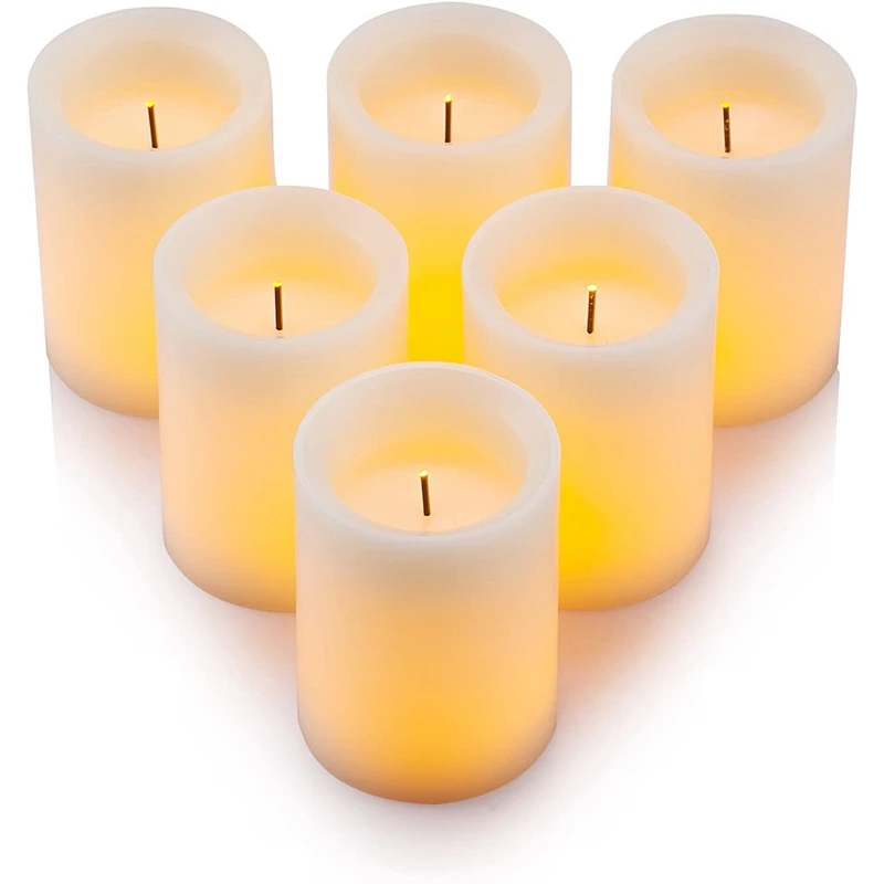 

Electronic Optical Fiber Candle 6-Piece Set Simulation Flame Paraffin Led Candle Lamp Set