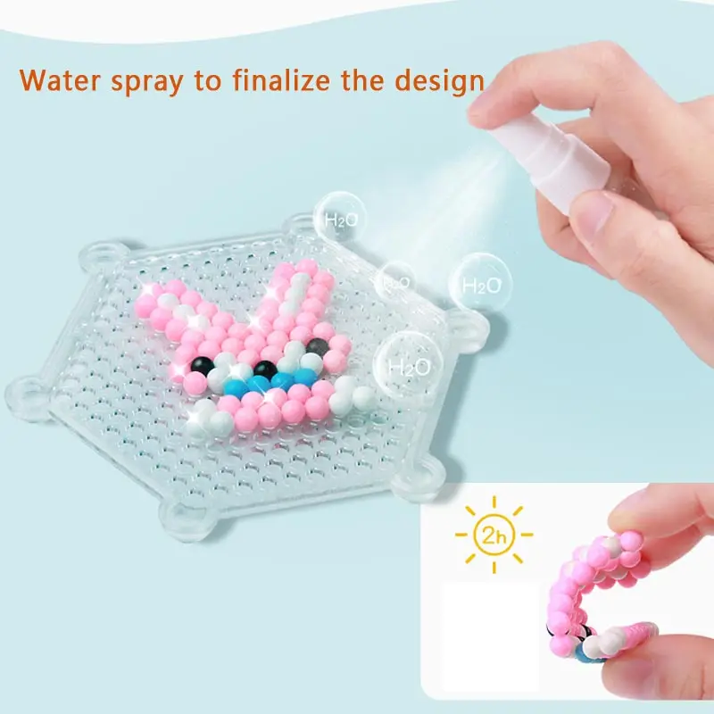 Juego de rompecabezas de 24 colores para ni&ntilde;os, cuentas adhesivas m&aacute;gicas de agua con accesorios, juguetes educativos para ni&ntilde;as y ni&ntilde;os, 3100 Uds.-4