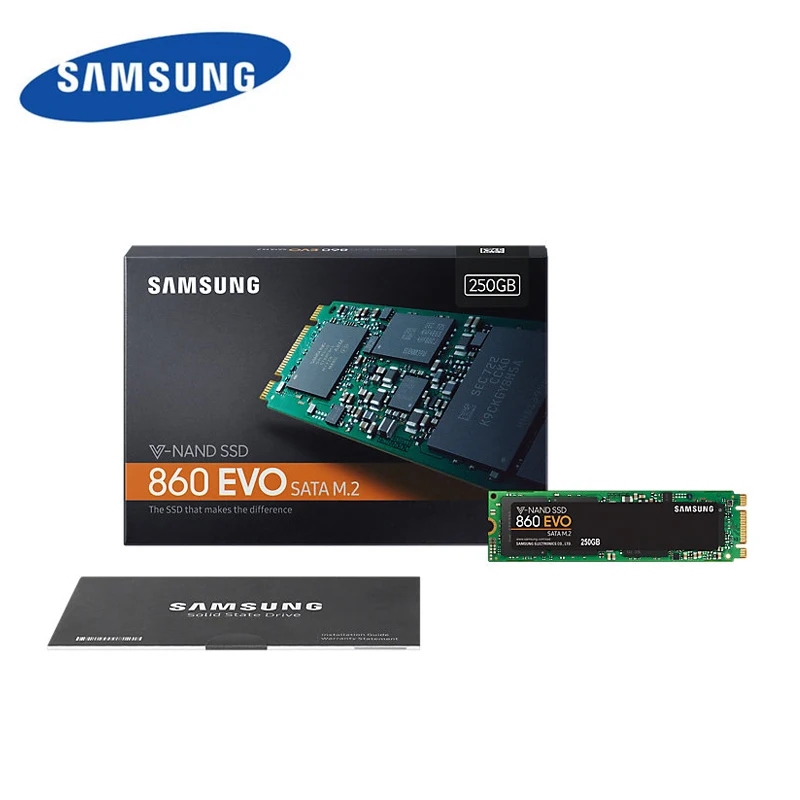 SAMSUNG Внутренний твердотельный накопитель (SSD) 860 EVO M.2 2280 TLC HDD 1 ТБ для ноутбука |