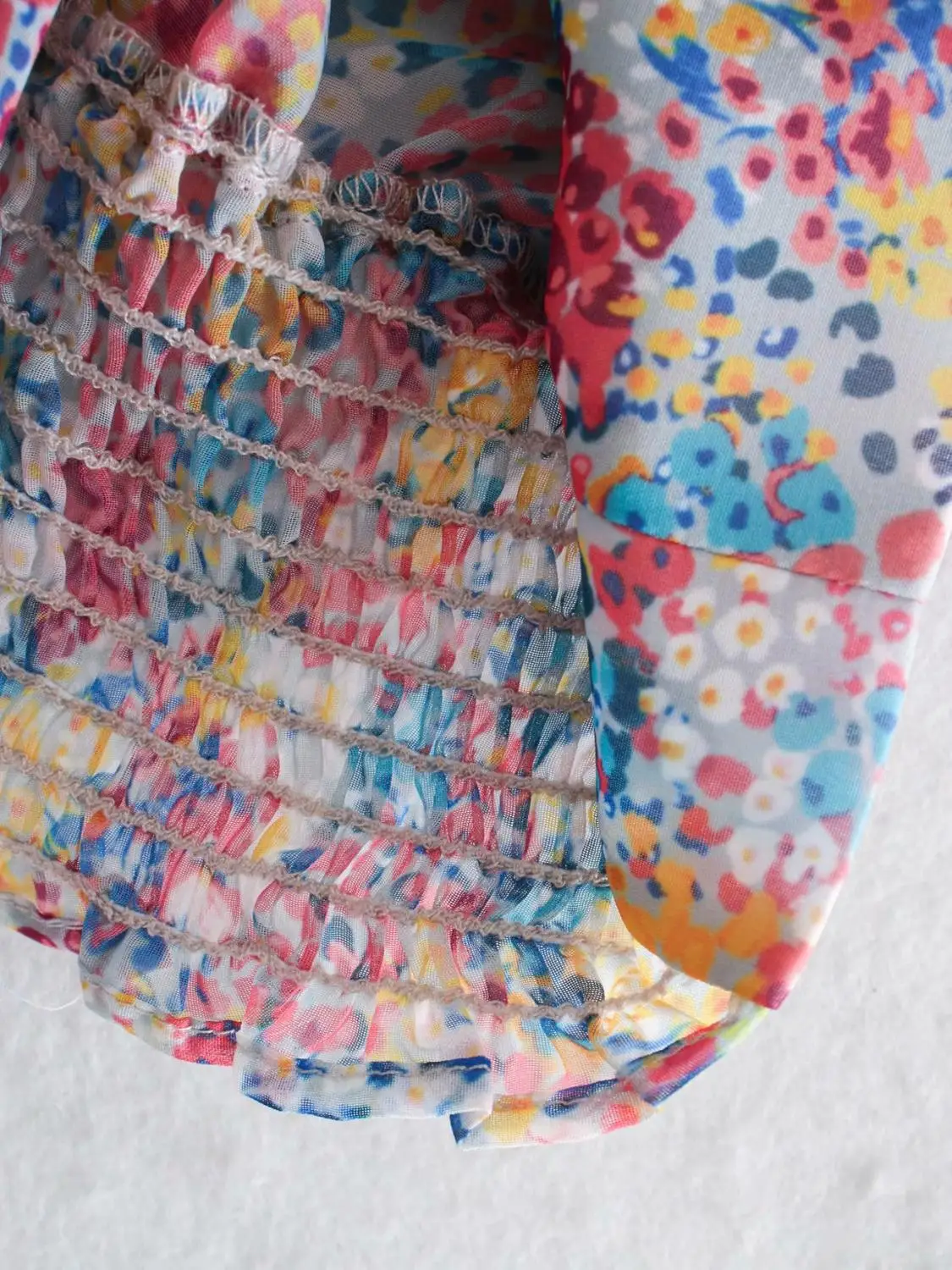 

ruffled floral crop top blouse women sexy v neck long sleeve spring summer short blouse casual streetwear high waist blouse