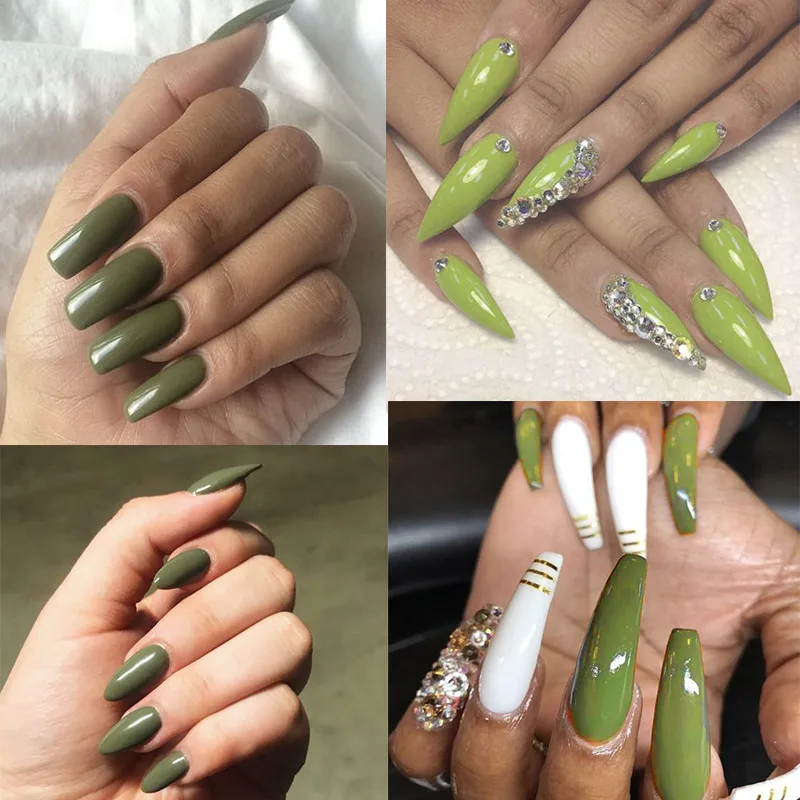 Гель-лак для ногтей MIZHSE Esmaltes 6 шт. зеленый цвет s УФ светодиодный гель Набор