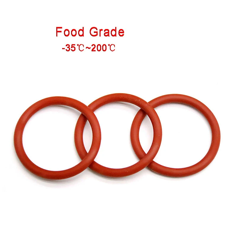 

5-200pcs OD 5-35mm Red Silicone O-Ring Thickness(CS) 1.5mm Food Grade Ring Washer Gaskets ID 2-32mm Waterproof And Insulated