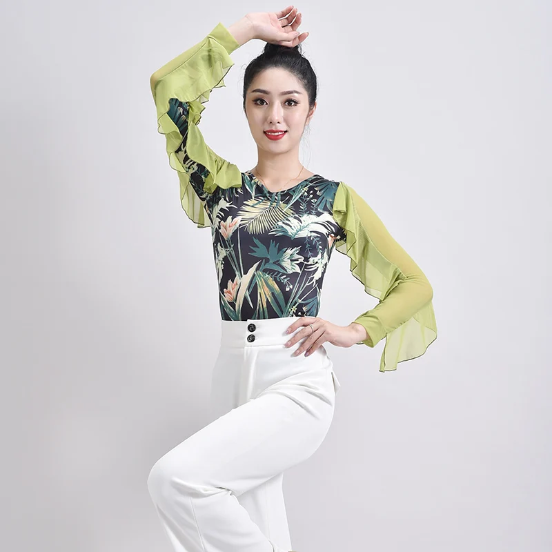 

2020 news top for dance top for latin american dances and latina top for women ballroom tops for dancing-YS042