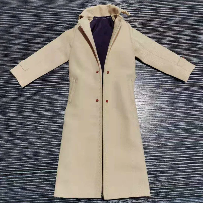 

1/6 Scale Khaki Wire Loose Coat Windbreaker Trench Jacket Fit for 12in Male Soldier Action Figure Toy