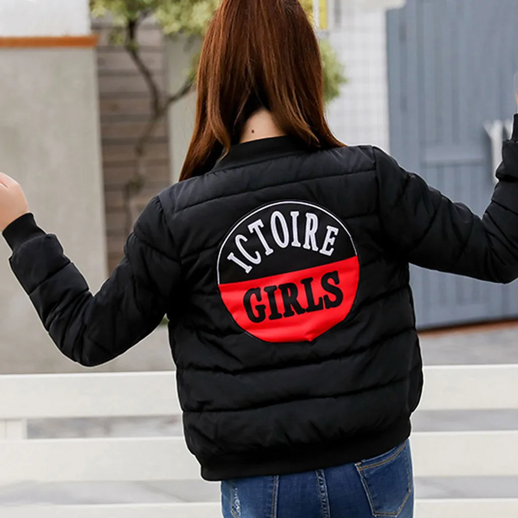 

Female Down Coat 2019 Spring Winter Women Europe and America ThickShort Cultivating Outwear Cotton Padded Warm Outwear@9