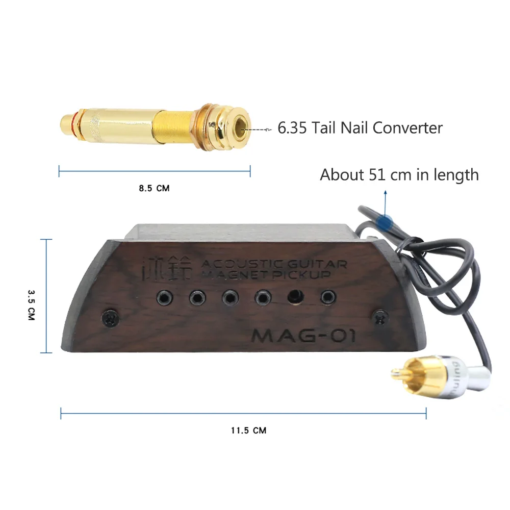 MAG 01 гитары Палочки вверх пассивный отверстие преобразователь с 6 35 мм Endpin Jack для