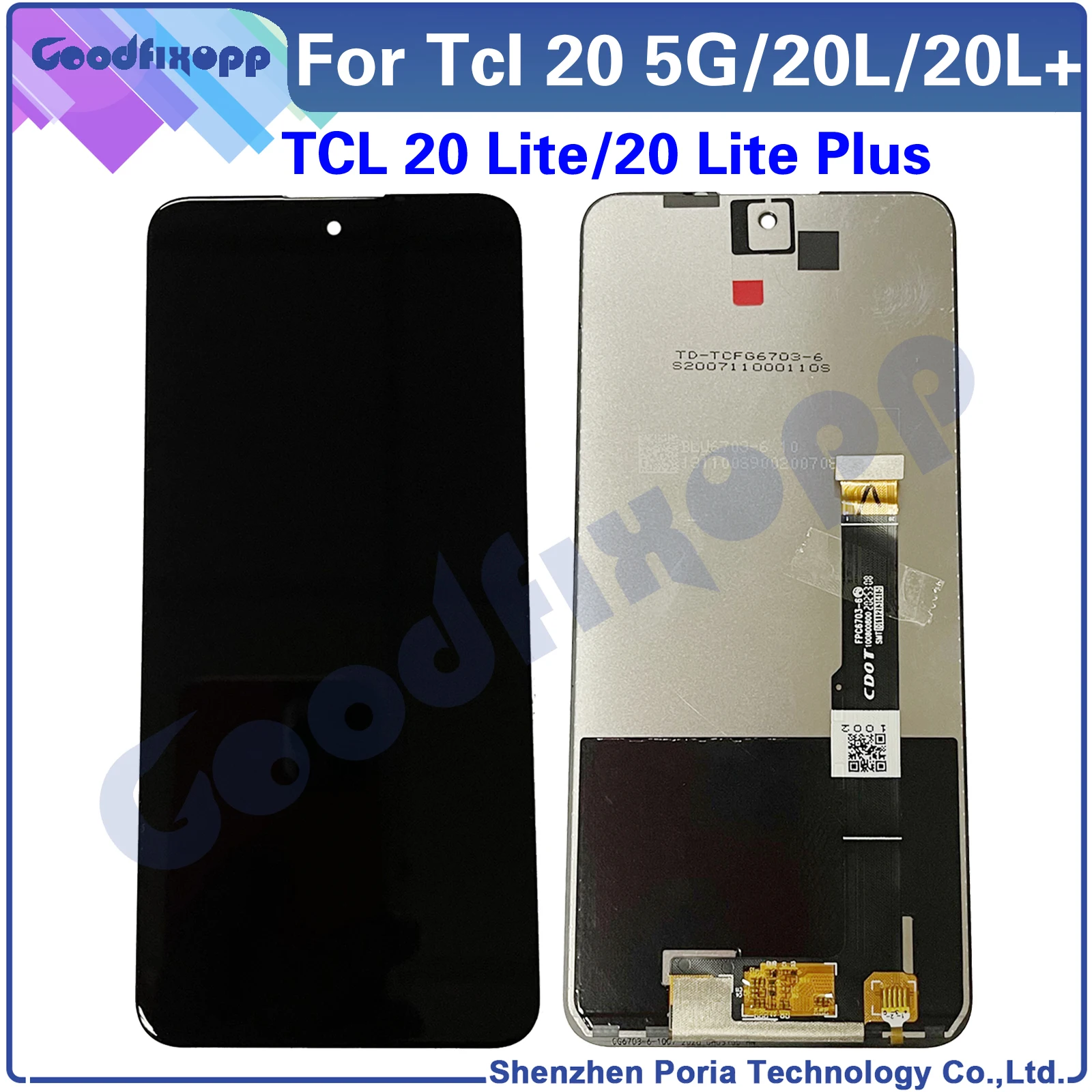 

For TCL 20 5G T781 / 20L 20Lite T774H T774B / 20L+ 20 Lite Plus T775H LCD DIsplay Touch Screen Digitizer Assembly Replacement