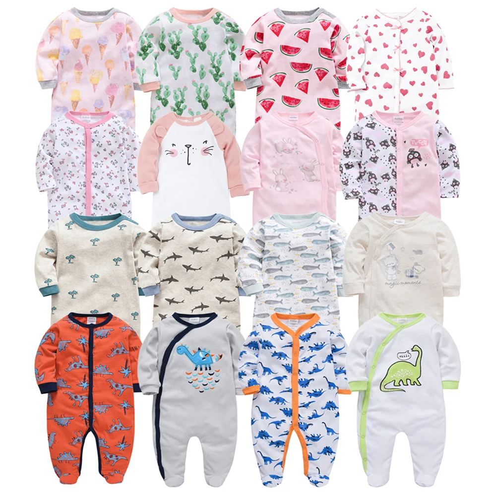 6pcs Honeyzone Winter Baby Boy Clothes Cotton Full Sleeve 3 6 9 12M Baby Pyjamas Newborn Girl Cartoon Print Body bebe Clothing